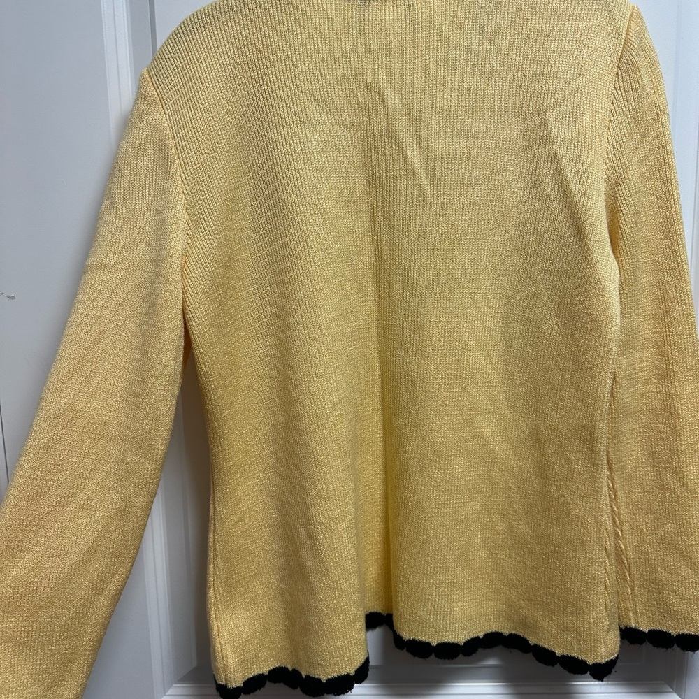 Vintage Mita Sport Yellow and Black Knit Cardigan 4 Petite - Picture 4 of 6